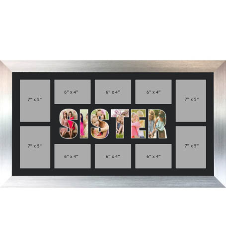 SISTER Photo Frames Personalised Name Frames - Large Multi SISTER Word Photo 3D Frames