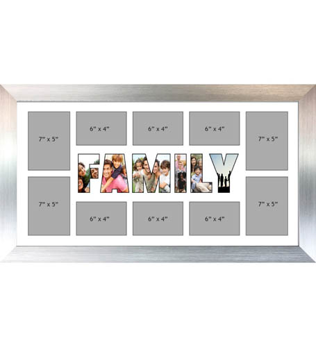 FAMILY Photo Frame Personalised FAMILY Frame | Large Multi FAMILY Word Photo 3D Frame