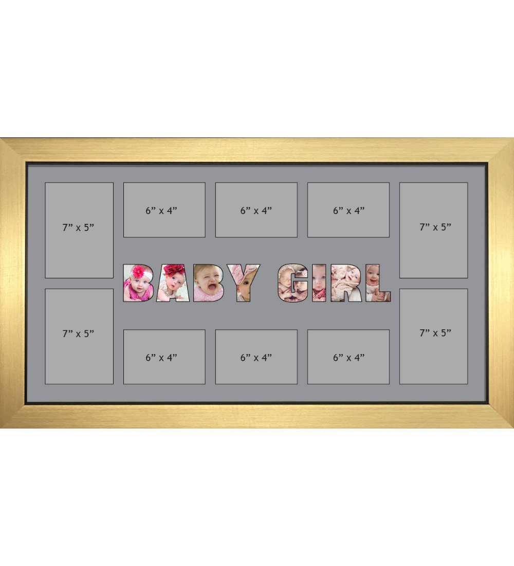 BABY GIRL Photo Frames Personalised Name Frames - Large Multi BABY GIRL Word Photo 3D Frames