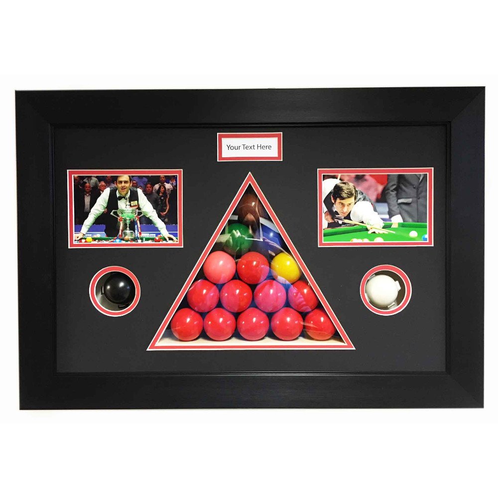 Snooker Memorabilia 3D Display Box Frame, For All In One Snooker Balls In Triangle Frame Cut Out – Signed Photos And Title 