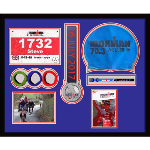 3D Frame For Ironman, Triathlon Marathon, Running Medal And Number, Caps, Photo And Title