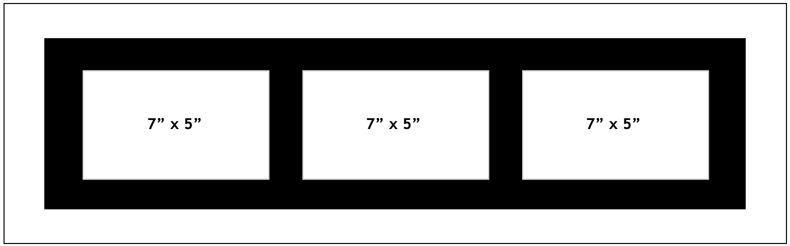 Multi Aperture Photo frame fits 3 7 x 5 photos multi-picture frames landscape