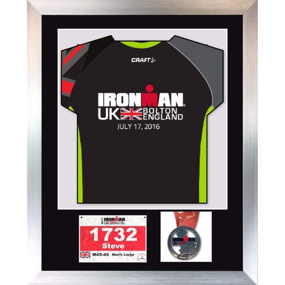 3D Frame For Ironman, Triathlon Marathon, Running Shirt, Medal And Running Badge Display Frame - 30” x 25”