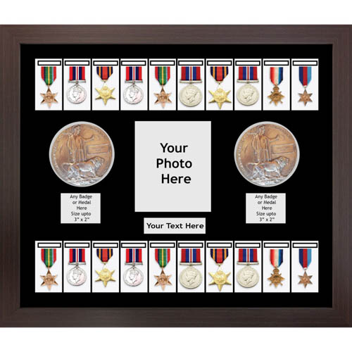 Medal Frame 3D Box Display With Badges For 20x World War Military Medals & Memorial Plaque