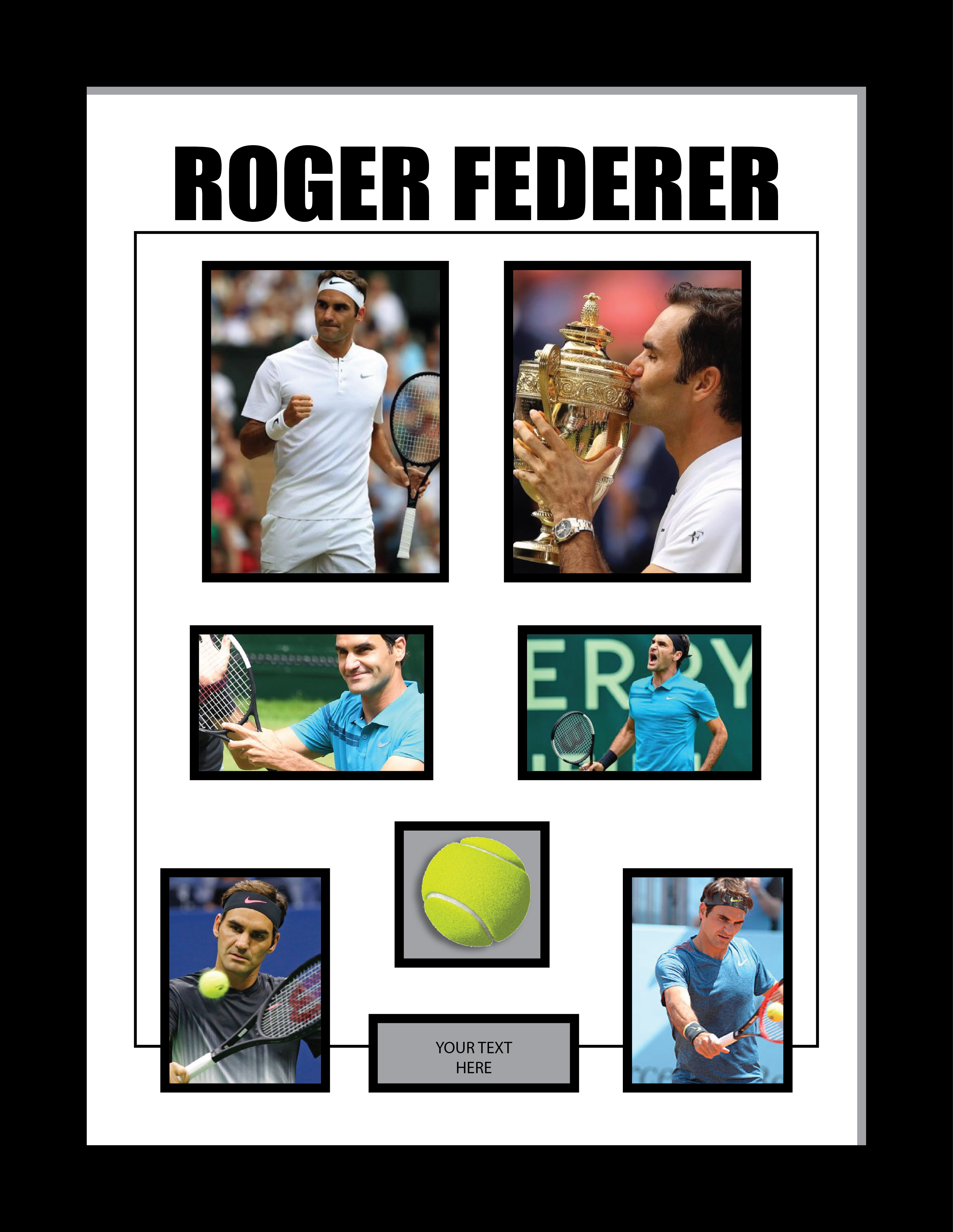 Roger Federer Tennis memorabilia with tennis ball display case