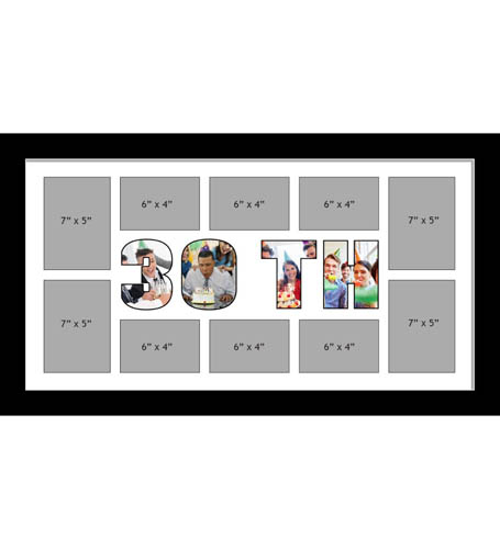 30TH Photo Frame Personalised 30TH Frame | Large Multi 30TH Word Photo 3D Frame