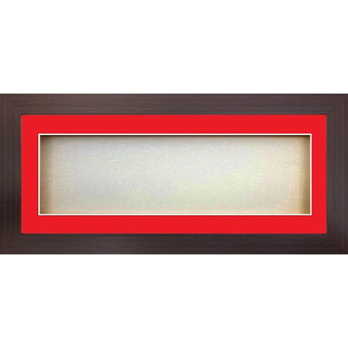 Rectangle 3D Cube Panoramic Box Frames For Baby Cast - Red Mount With Mahogany Frame