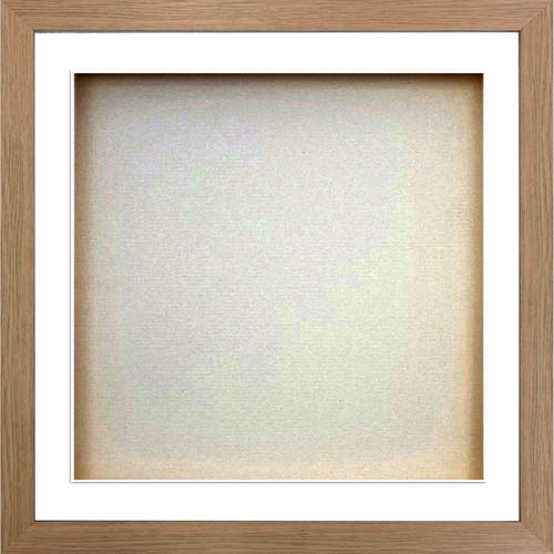 3D Square Box Frames For Baby Cast - White Mount With Oak Frame