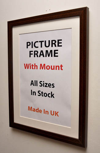 20 mm Mahogany Picture Frame With White Mount