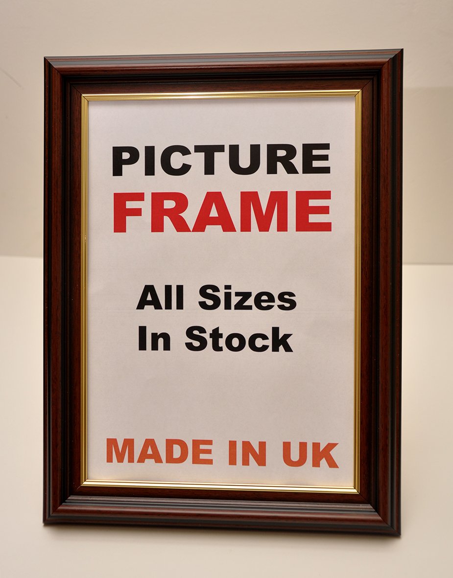 Polycore Walnut With Gold Picture Frame
