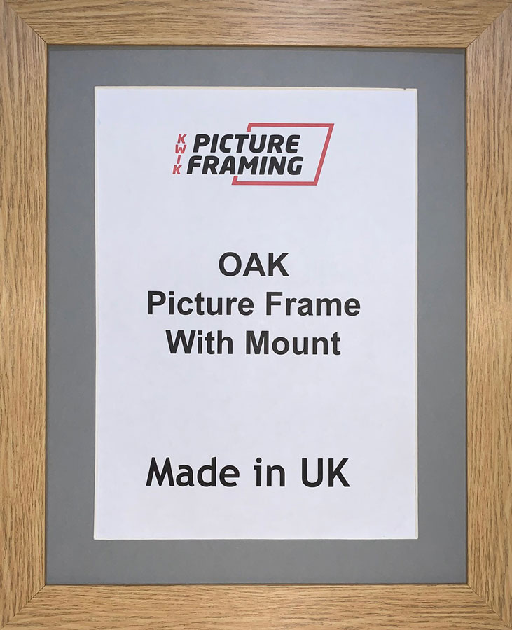 Oak Picture Frame with Grey Mount