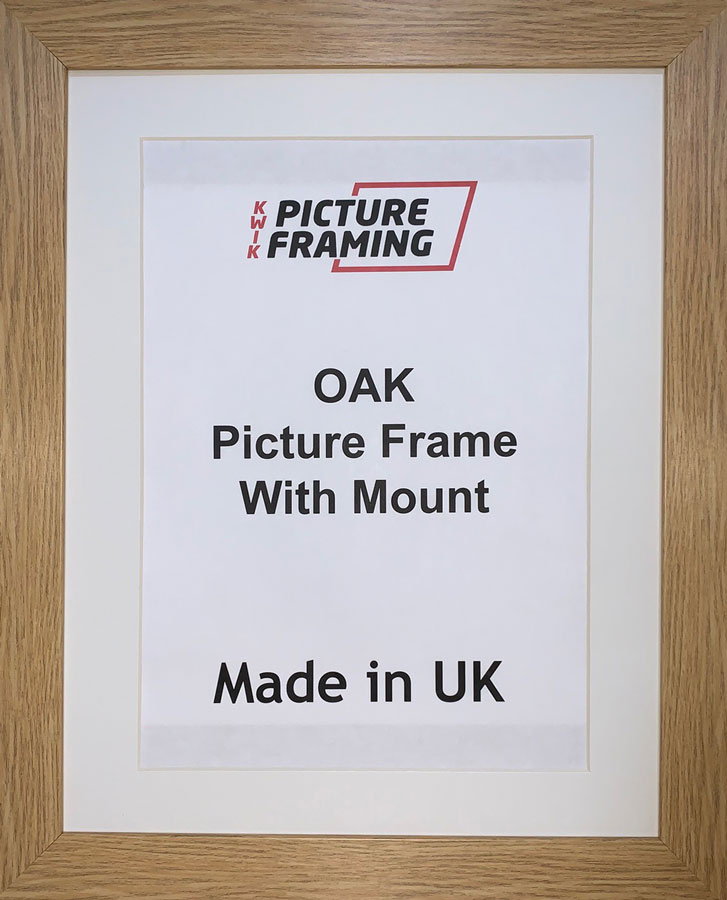 Oak Picture Frame with White Mount