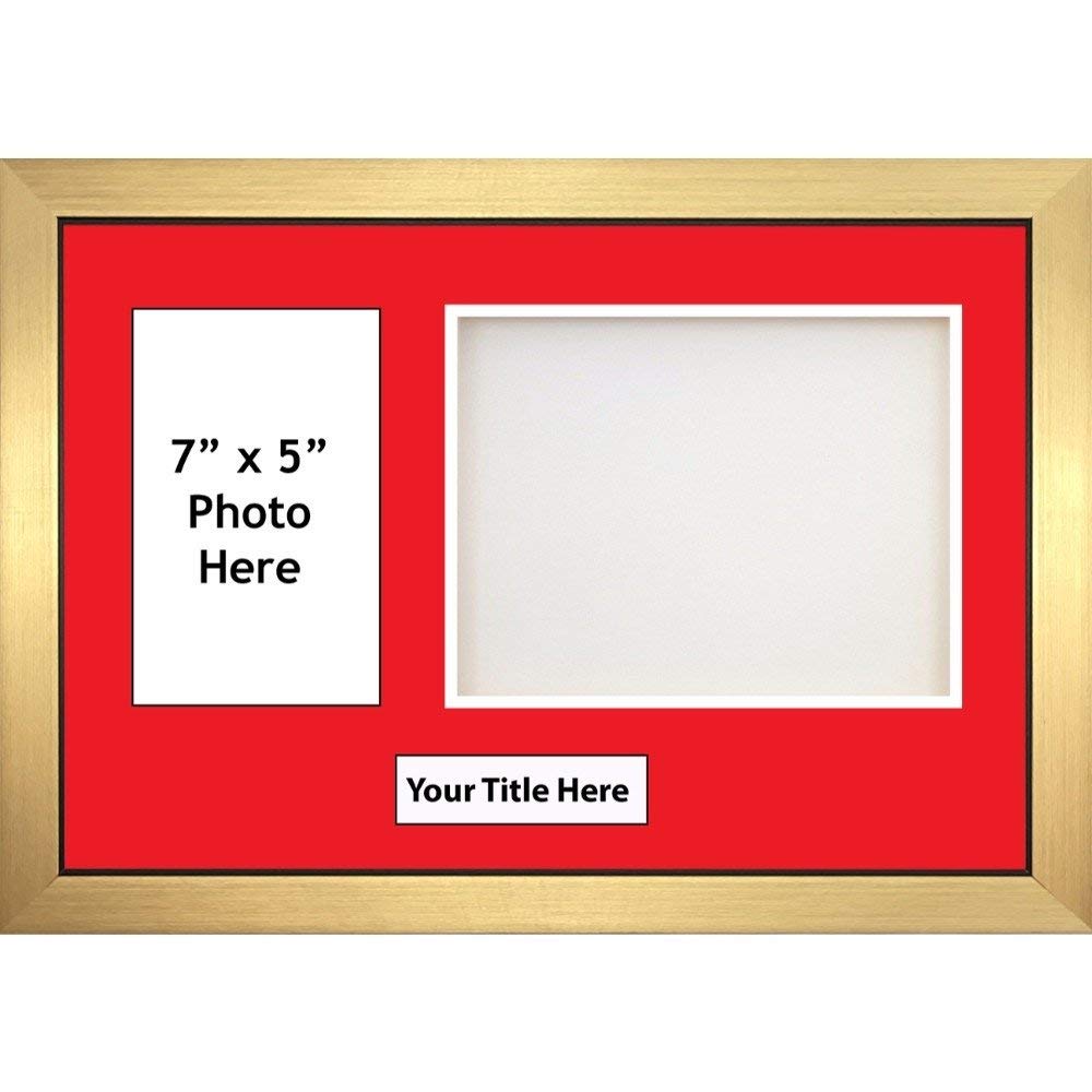 3D Box Frames for Baby Cast with Title and Photo - Red Mount with Gold Frame